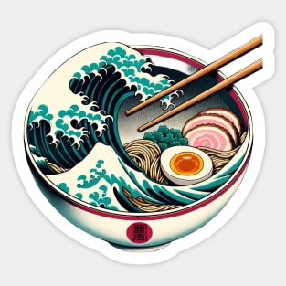 The Great Ramen Wave of Kanagawa Sticker